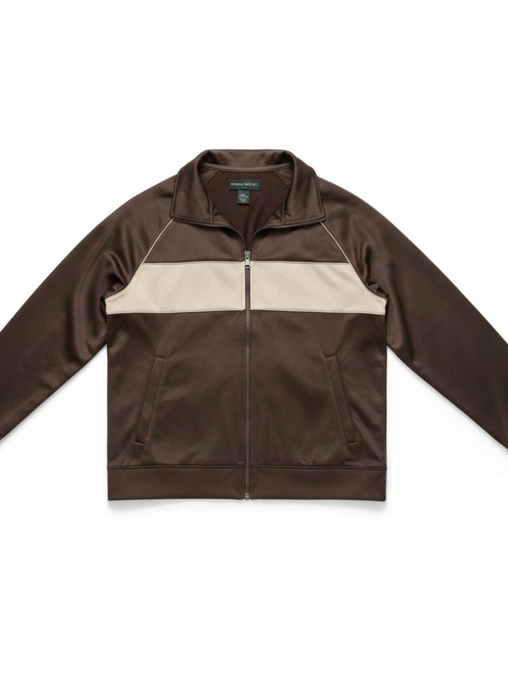 Banana Republic Brown & Beige Zip-Up Track Jacket, Sports Performance Medium